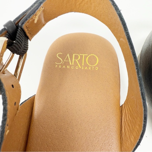 Franco Sarto Black Leather GARZA Sandals Size 8 Open Toe Casual Boho Summer NEW - Picture 5 of 8